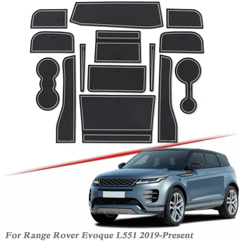 14pcs Auto Styling Pre Range Rover Evoque L551 2019-Súčasnosť Latex Brány slot pad Interiérové Dvere Groove Mat Non-slip prachu Príslušenstvo