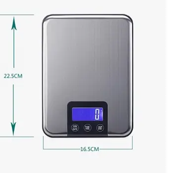 15 kg 1g Veľké Elektronické Kuchynské Váhy Slim LCD Nehrdzavejúcej Ocele Digitálne Potravín Varenie Hmotnosť Zostatky Rozsahu Max Kapacita 15 KG