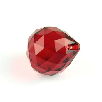 15 mm-40 mm Červená Nový Štýl Tvárou Sklo Crystal Ball Prism Luster Crystal Časti Visí Prívesok Osvetlenie Loptu Suncatcher
