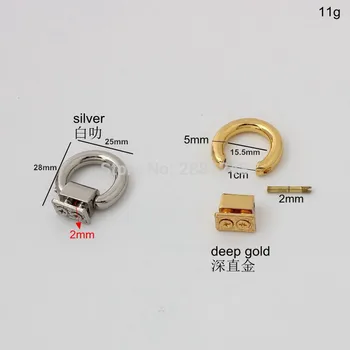 15 mm Hlboké zlato vysokej kvality Jednoduché kovové montáž hardvéru, kabelka/taška je krytka spona námestie pracky skrutku konektor taška vešiak