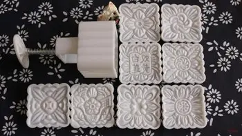 150-180 g 200-250g Ručné lisovanie okrúhle námestie biely mooncake formy / motív kuchynský nástroj