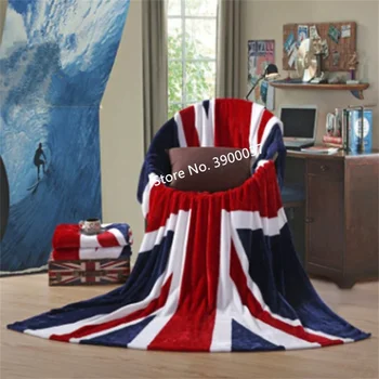 150*200 cm Multifunkčné Deka Gauč Kryt Jeden Bedsheet Hodí British American Flag Koberčeky flanelové fleece