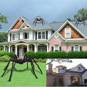 150 cm Plyšové Chlpaté Obrie Black Spider Horor Dekorácie Halloween Rekvizity Strašidelný Dom, Záhrada Ornament Strany Dovolenku Dekorácie