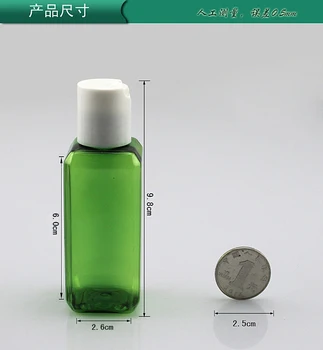 150 X 1.7 OZ Plastové PET Námestie Prázdne Naplniteľné Fľaše BPA Free S Rukou Stlačte Hladká Biela/Vymazať Disk Flip Spp Top Viečka