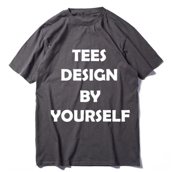150gsm DIY, aby T shirt Ako svoje vzory Unisex tričko bežné krátky rukáv mužov tričko bavlna t-shirt muži košele, topy