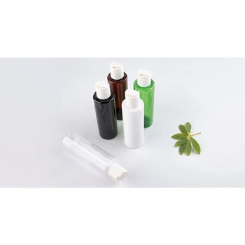 150ml Prázdne čisto Biela, Zelená, Hnedá, Čierna Plastové Fľaše Naplniteľné Cestovné Fľaše S Plastovým Diskom Top Cap Šampón Pre Toner