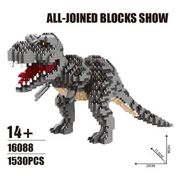 1530PCS Mini Bloky Diy Jurský Dinosaura Stavebné Bloky Tyrannosaurus Model Kompatibilný Dinosaura Tehly Vzdelávacie Hračka