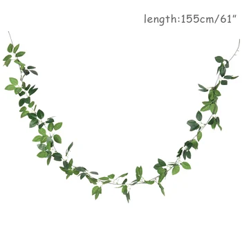 155cm Umelé Rastliny Eukalyptu Garland Rose Ratan Listy string Falošné Rastliny Domova Vína veniec Vertikálne Záhrady dekor