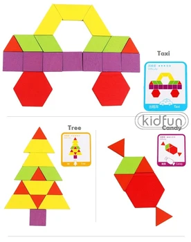 155pcs Montessori Vzdelávacích Drevené Hračky Zvierat Skladačka Puzzle 3D Drevené Puzzle, Hračky pre Deti 2 3 4 Rokov Farba Senzor Triedenie