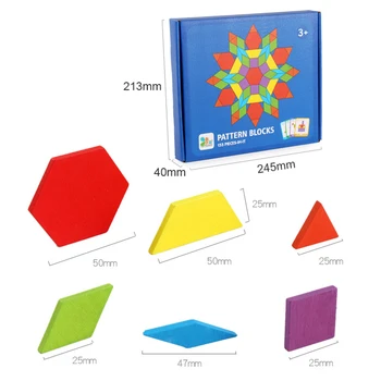 155pcs obrazová Skladačka Pre Deti Geometrické Tangram Drevené Raného Vzdelávania Drevené Hry Hračky pre Deti Montessori Vzdelávacích Hračiek