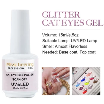 15ML Cat Eye Nechty Gel Polish Soak Off Svetelný Magic Cat Eye UV Gél Magnetické Lesk Laku na Nechty Umenie Príslušenstvo