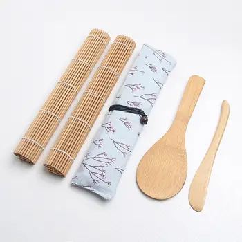 15pcs Bamboo Sushi Tvorby Auta Sushi Nástroje Obsahuje 2 Sushi Koľajových Rohože 1 Towl 1 Ryže Pádlo 1 Ryže Rozmetadlo 5 Párov Otvárače