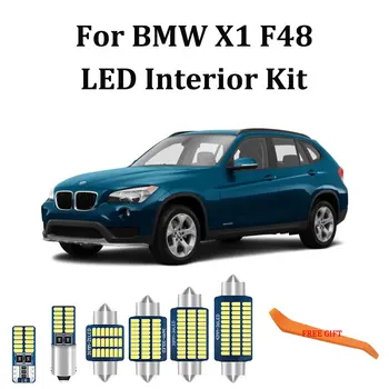 15Pcs Biely bez Chýb Canbus LED žiarovky interiéru Mapu Dome svetlo Kmeň Svetla Kit Pre BMW X1 F48+