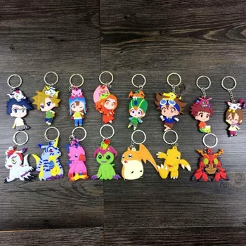 15pcs/Veľa Digimon Obrázok Hračky Gabumon Koromon Agumon Tanemon Gomamon Piyomon Patamon Pyocomon PVC Bábiky Keychains Keyrings