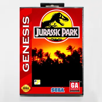 16-bitové Sega MD hra zásobník s Retail box - Jurský Park hry košík pre Megadrive pre Genesis systém