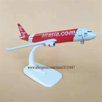 16 cm Kovové Zliatiny Rovine Model Red Air Asia Airbus 320 A320 Airlines Lietadlo Model w Stand Lietadla Deti Diecast Darček