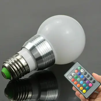 16 Farbu Meniace LED RGB Svete Žiarovky 3W S Diaľkovým ovládaním E14 E27 B22 Skrutku Bajonet Base Domáce Dekorácie Lampa 85-265V