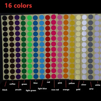 16 Hárky/Balík 6 mm 8 mm 10 mm 13mm 16mm19mm 25 mm Kolo Dot Farebné Etikety Samolepiace Dot Nálepky Office Školy Dodávateľov Mix farieb