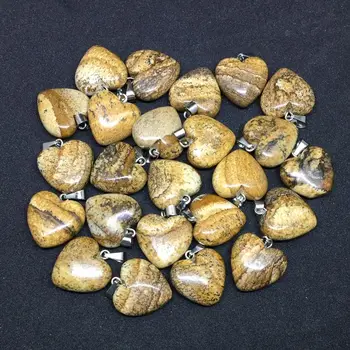 16 MM Srdce 15 Farieb, Módne Semi Precious Stone Kúzlo, Náušnice, Prívesky, Opal Howlite Onyx Šperky D IY Dodávky