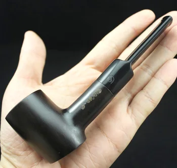 16 Nástroje Odolné Fajčenie Rúry Nastaviť Ručne vyrábané Prírodné Čierny Dym Tabaku Eben Dreva Fajčenie Rúry 9mm Filtre 540y