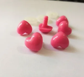 16x18mm nové ružové srdce tvar hračky nos bezpečnosti hračiek nos s tvrdú podložku pre diy oblečenie pre bábiku zistenia--50pcs/veľa