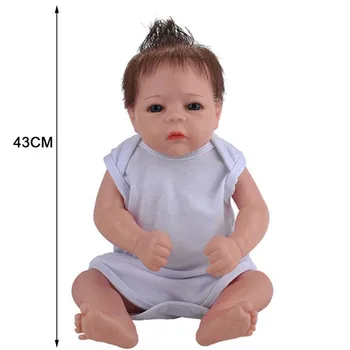 17inch O 43 cm Reborns Batoľatá Plný Silikónové Baby Doll Realistické Novorodenca Bábiky Kúpe Hračky Nažive Reálnymi Spaním Hračka