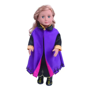18-palcové dievča bábiku kostým mrazené 2 princess Ann šaty Americkej novorodenca príslušenstvo namontujte 43 cm baby doll c814