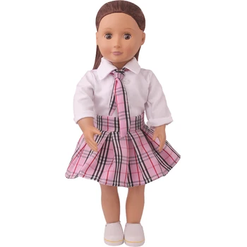 18-palcové Dievčatá bábiky oblečenie Fialová školskú uniformu sukne vyhovovali 3 ks American nové narodený šaty Detské hračky fit 43 cm bábiky baby c791