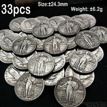 1817-1930 USA Staré Mince 33pcs Stojí Liberty Štvrťroku Mince KÓPIU 24mm Zberateľstvo