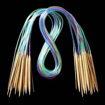 18pcs Multicolor Rúrky Kruhové Zuhoľnatie Bambusové Kruhové Ihlice na Pletenie 40 cm-120 cm Háčkovanie Háčik Nastaviť Šitie Nástroje