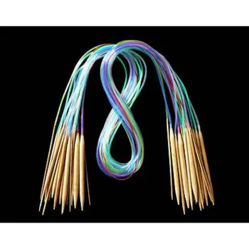 18pcs Multicolor Rúrky Kruhové Zuhoľnatie Bambusové Kruhové Ihlice na Pletenie 40 cm-120 cm Háčkovanie Háčik Nastaviť Šitie Nástroje