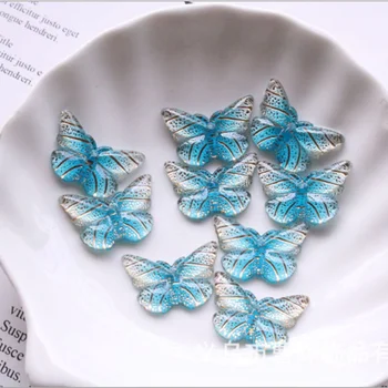 18pcs /veľa 21*13mm motýľ ploché späť živice zvierat charms keychain prívesok náušnice prívesok pre DIY dekorácie