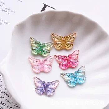 18pcs /veľa 21*13mm motýľ ploché späť živice zvierat charms keychain prívesok náušnice prívesok pre DIY dekorácie