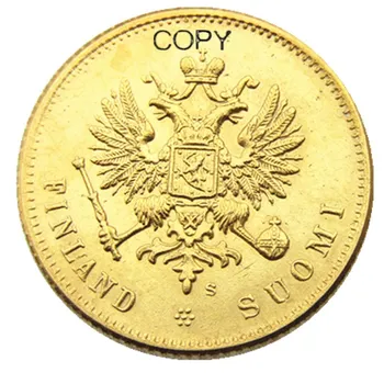 1913 S FÍNSKU IMPERIÁLNE RUSKO 20 MARKKAA Pozlátené Kópie mincí