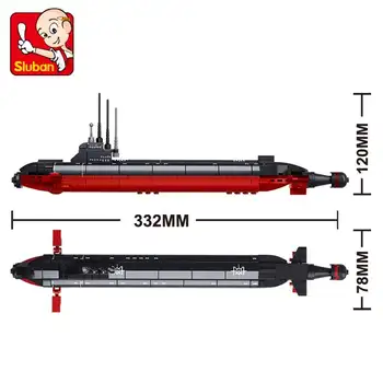 193Pcs Navy Armády Jadrový pohon Ponorka Balistických Rakiet pre Atómovú SSBN Brinquedos Stavebné Bloky Sady Vzdelávacie Deti Hračky
