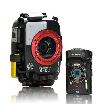 195FT/60M Vodotesné Podvodné Bývanie Fotoaparát Potápanie Prípade Olympus TG-4 TG4 TG3 TG-3 TG-5 TG5 Taška puzdro + Červený Filter
