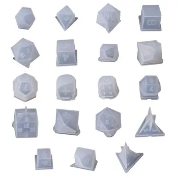 19Pcs Rôznych DIY Crystal Epoxidové Formy Kocky Filé Tvaru Multi-spec Digitálne Hry Silikónové Formy DIY Epoxidové Dráha Remeselnú Výrobu