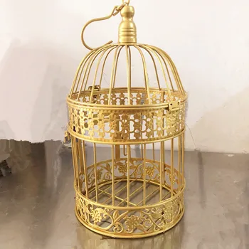 19x35cm Ručné Starožitné zlata kovové ozdobné svadobné klietku nastaviť svadobné dekorácie, svadobné zdvorilosti a dary