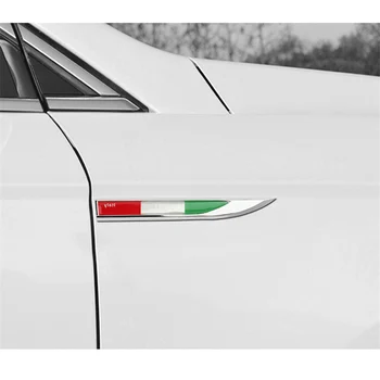 1Pair 3D Kovov Biadesivo 3M Taliansku Vlajku Auto Samolepky A Nálepky Gadget Dekorácie Trcuk Moto Auto Znak, Odznak Pre Dodge Jeep, Fiat