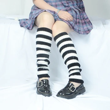 1Pair Leg Warmers kórejský Japonský pančuchový tovar Dievčatá Nad Kolená Prúžok Farby Zodpovedajúce Hromadu Ponožky latinskej Balet Tanec Nohu Protector