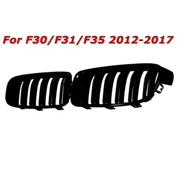 1Pair Lesklé Čierne Predné Mriežky/Mriežok Obličky Pre BMW 3-Series F30 F31 F35 2012-2017 Auto Styling
