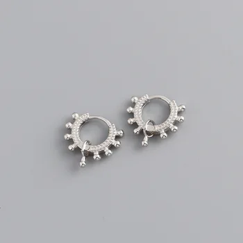 1Pair Módne Jednoduché 925 Sterling Silver Šperky pre Ženy 2020 Trend Šperky Okrúhle Korálky Náušnice, Piercing Stud Náušnice