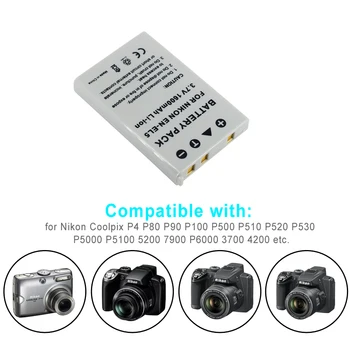 1PC 1600mAh EN-EL5 Digitálny Fotoaparát, Batéria pre Nikon Coolpix P4 P80 P90 P100 P500 P510 P520 P530 P5000 P5100 5200 7900 P6000