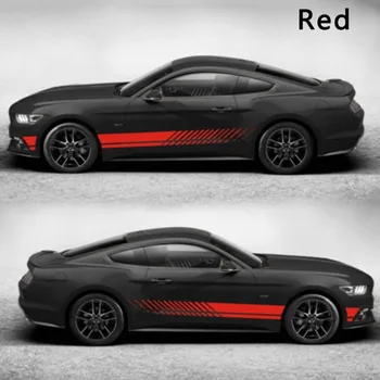 1pc 2.1 M BK Univerzálny Dekoratívny Racing Prúžok Nálepky Auto karosérie Bočné Dvere Obtlačky Červená / Biela / Čierna Jednoduché použitie