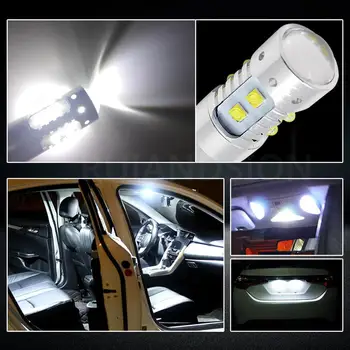 1PC 30W 50W 60W 80W W5W LED T10 Canbus LED Žiarovka XB-D SMD Pre Parkovanie Interiéru Mapu Dome Svetlá 12-24V Biele Auto Lampa