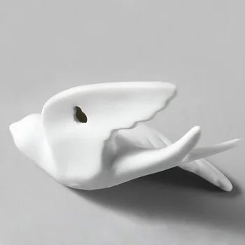 1pc 3D White Jednoduché Keramické Vtákov Stene Visí Ozdoby Decoracao Para Casa Remesiel Ozdoby Domáce Dekorácie