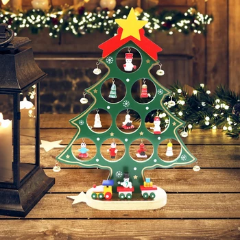 1pc 3Sizes Zelená Drevené Umelý Vianočný Stromček, Dekorácie, Ozdoby Dreva Mini Vianočné Stromčeky Darček Ornament Stôl Dekorácie