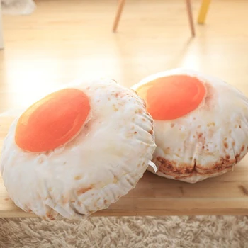 1PC 40 cm Simulácia Plnené Bavlny, Mäkké Vyprážané Vajcia Vankúš na Spanie Vankúš Plyšové Bábätko ToyStuffed Poached Egg Potravín Doll1