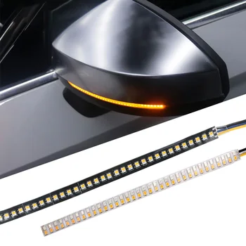 1pc Auto Spätné Zrkadlo Indikátor Lampa Auto Upravené Streamer Pásy LED Tečie Zase Signálne Pásy Svetla Žltá Modrá