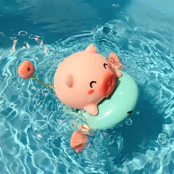 1PC Baby Kúpeľ Hračky Hodinky Prasa Hračka Vody Vaňa Wind-up Plávajúce Plaything pre Batoľa Kúpanie, Plávanie